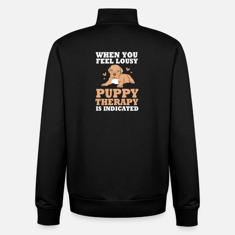 Chien de thérapie - Sweat zippé unisexe en coton bio Stanley/Stella - noir