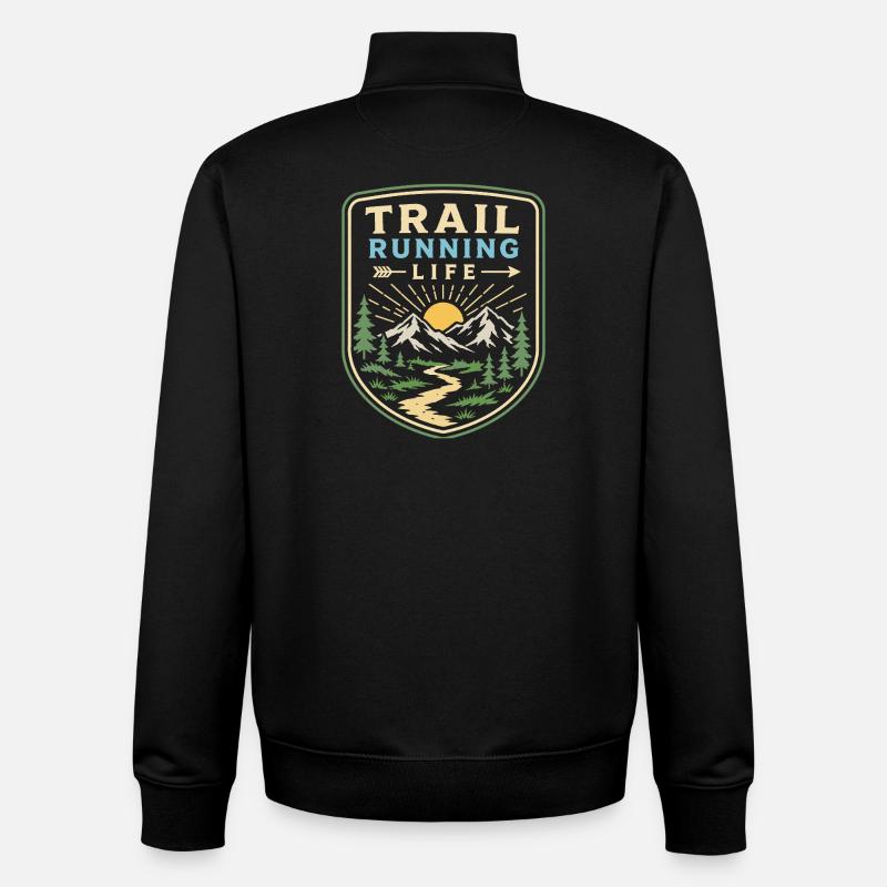 Trailrunning-Leben - Unisex Organic Zip Sweatshirt von Stanley/Stella - Schwarz