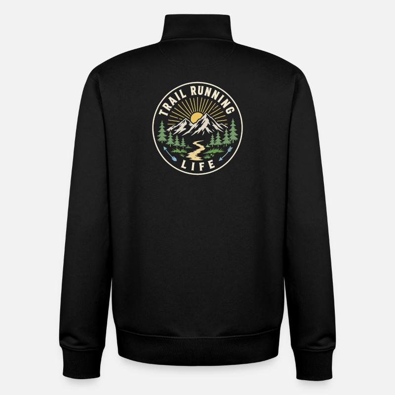 Trailrunning-Leben - Unisex Organic Zip Sweatshirt von Stanley/Stella - Schwarz