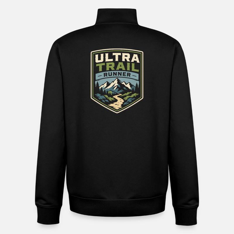 Coureur d’ultra-trail - Sweat zippé unisexe en coton bio Stanley/Stella - noir