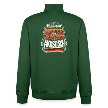 Ich rette den Abend akustisch - Unisex Organic Zip Sweatshirt von Stanley/Stella - Flaschengrün - Hinten - AI Model Male 185 dark (185cm)