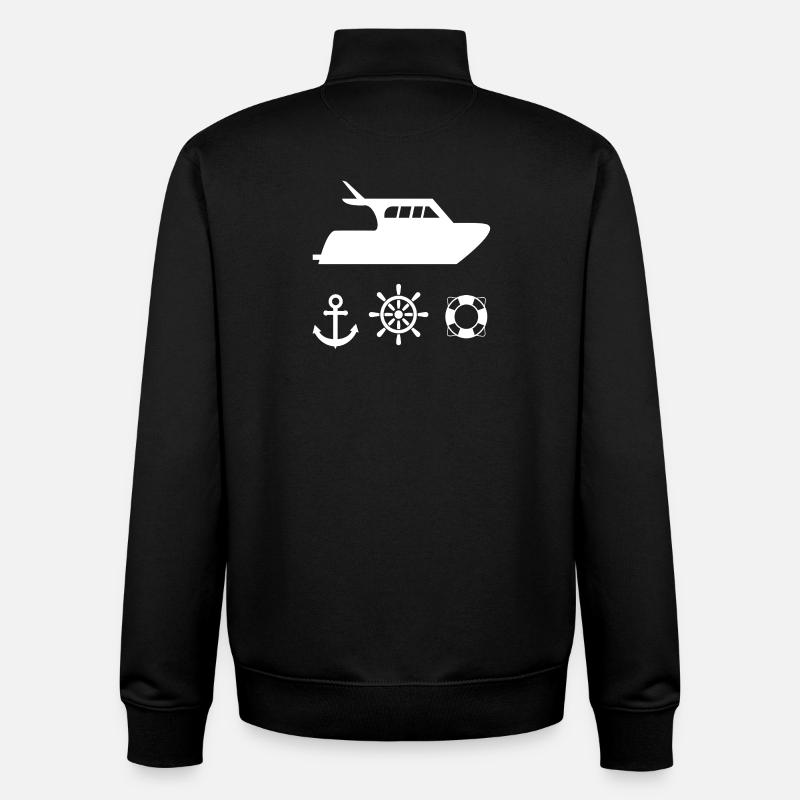 Motorboot - Unisex Organic Zip Sweatshirt von Stanley/Stella - Schwarz