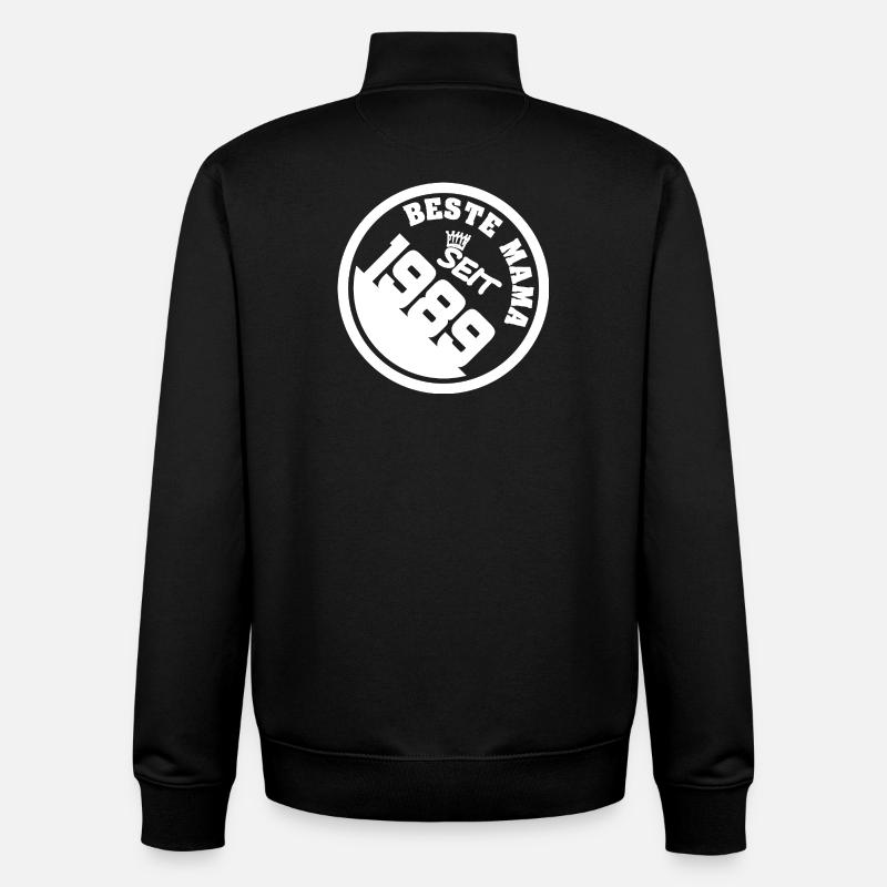 Mama 1989 - Sweat zippé unisexe en coton bio Stanley/Stella - noir