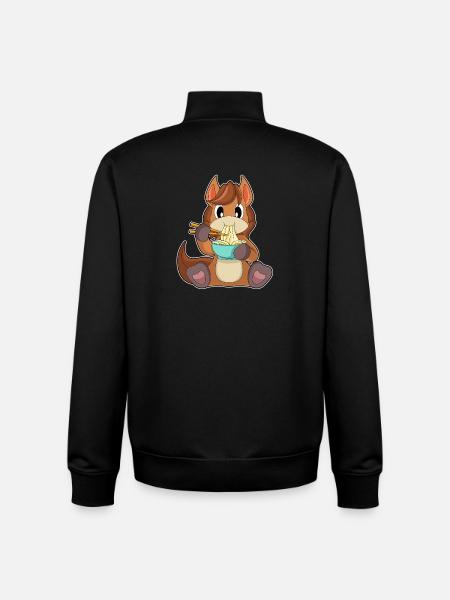 Cuisinière de chevaux Ramen - Sweat zippé unisexe en coton bio Stanley/Stella - noir