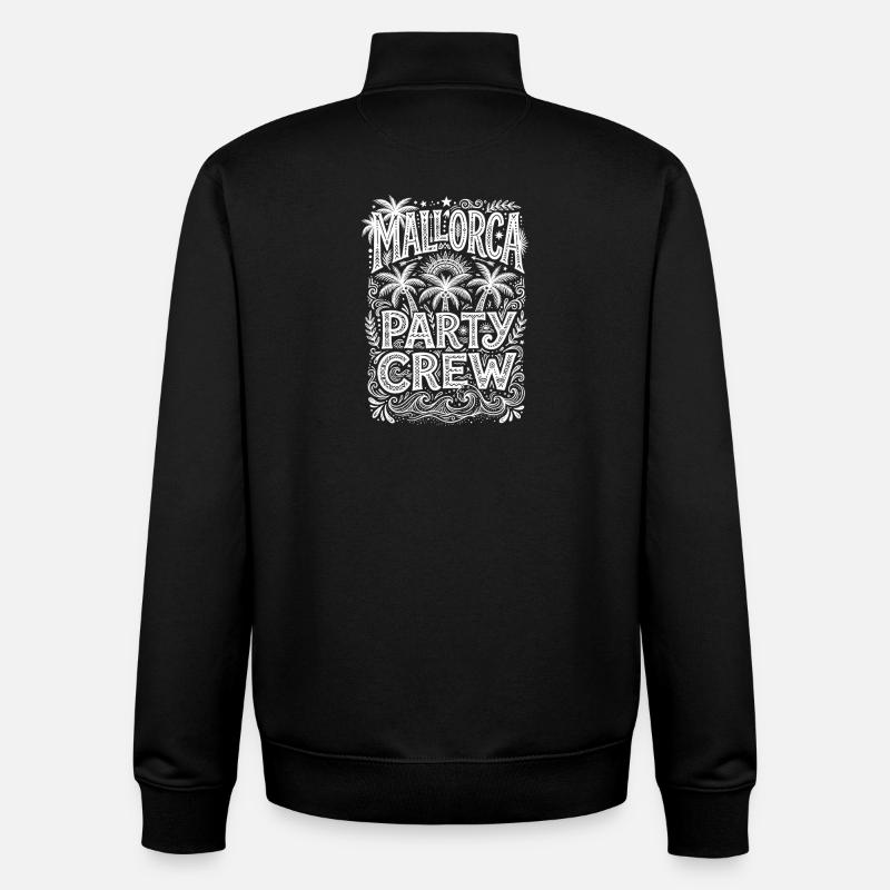 Mallorca Party Crew - Sweat zippé unisexe en coton bio Stanley/Stella - noir
