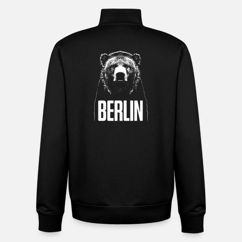  Berlin Bär - Unisex Organic Zip Sweatshirt von Stanley/Stella - Schwarz