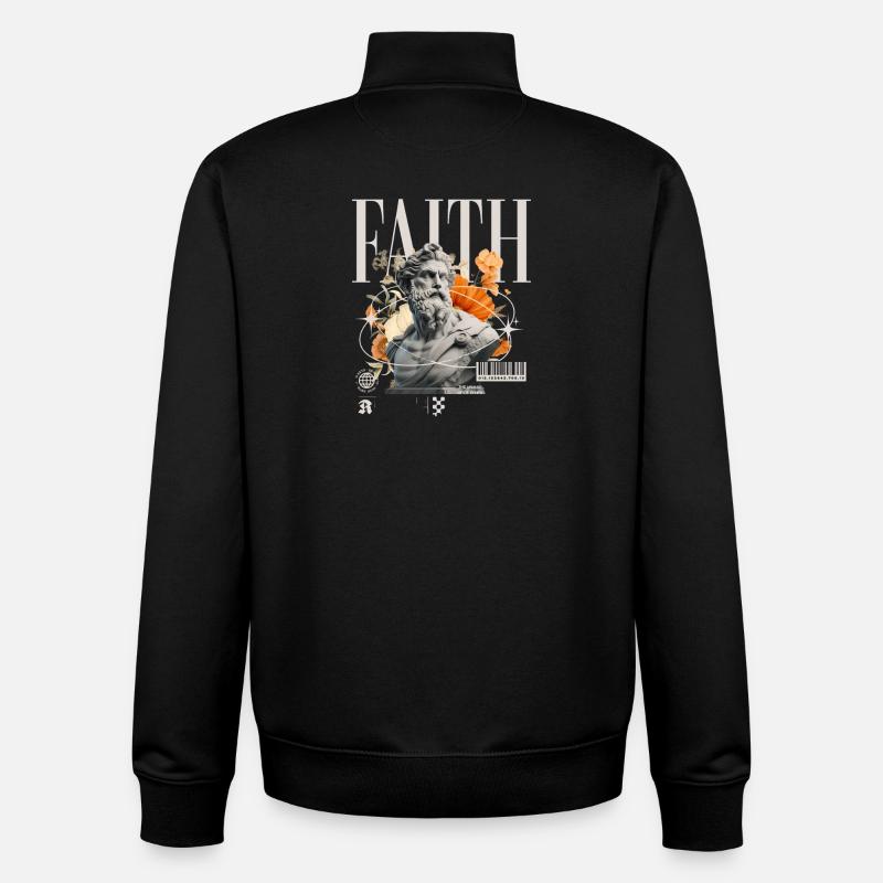 Glaube Blüten Skulptur Collage - Unisex Organic Zip Sweatshirt von Stanley/Stella - Schwarz