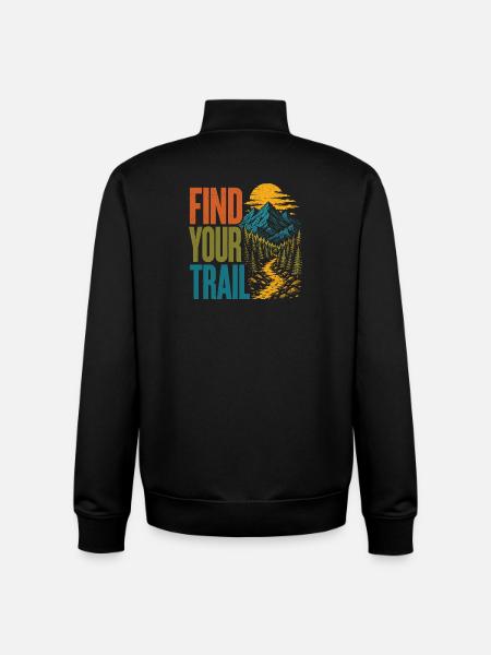 Mountains - Find Your Trail - Unisex Organic Zip Sweatshirt by Stanley/Stella - black