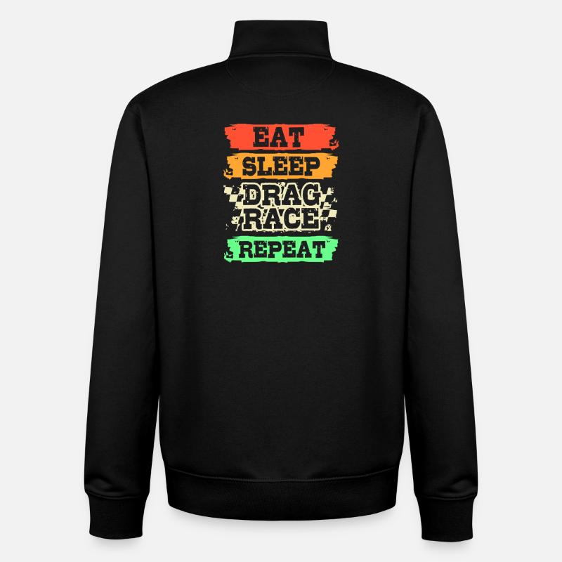 Course de dragsters - Sweat zippé unisexe en coton bio Stanley/Stella - noir