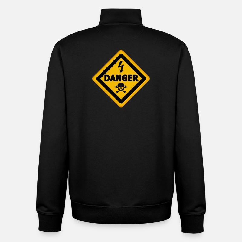 Todesgefahr – Gefahrenaufkleber-Panel - Unisex Organic Zip Sweatshirt von Stanley/Stella - Schwarz