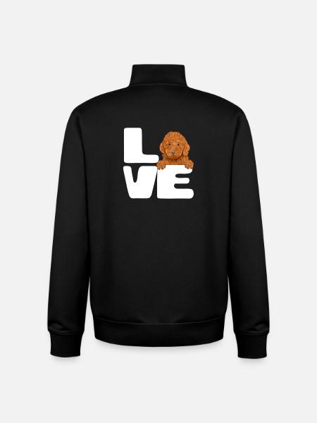 Puppy Love Typography - Unisex Organic Zip Sweatshirt by Stanley/Stella - black