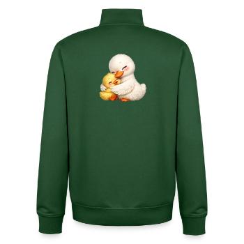 Maman canard câline son bébé - Sweat zippé unisexe en coton bio Stanley/Stella - vert bouteille - Dos - AI Model Male 185 dark (185cm)
