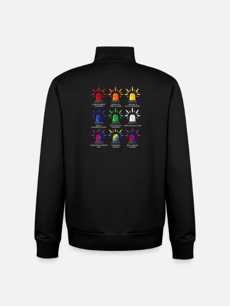 Sirenen Rundumkennleuchten Übersicht - Unisex Organic Zip Sweatshirt von Stanley/Stella - Schwarz