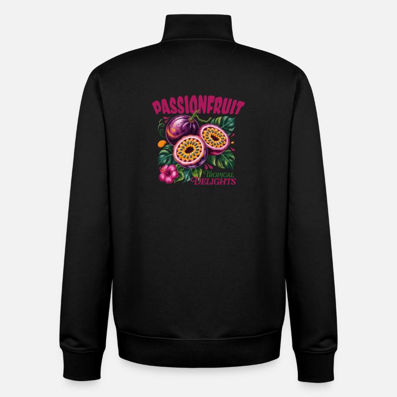 Passionfruit Tropics - Unisex Organic Zip Sweatshirt by Stanley/Stella - black