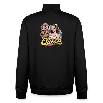 BBQ Queen Retro Grill Master Burger Party - Sweat zippé unisexe en coton bio Stanley/Stella - noir - Dos - AI Model Male 185 light (185cm)
