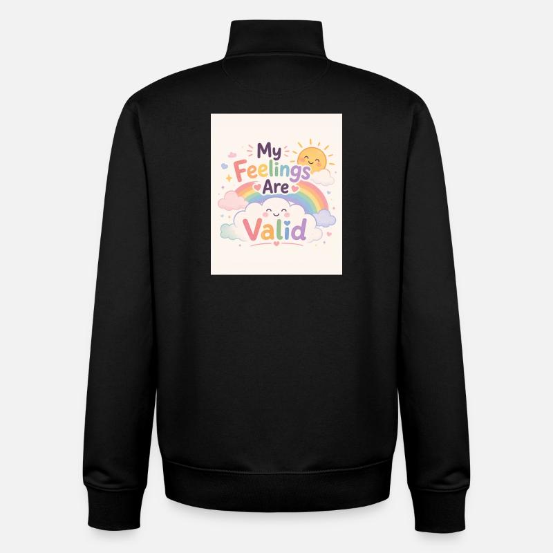 Mes Sentiments Sont Validés - Sweat zippé unisexe en coton bio Stanley/Stella - noir