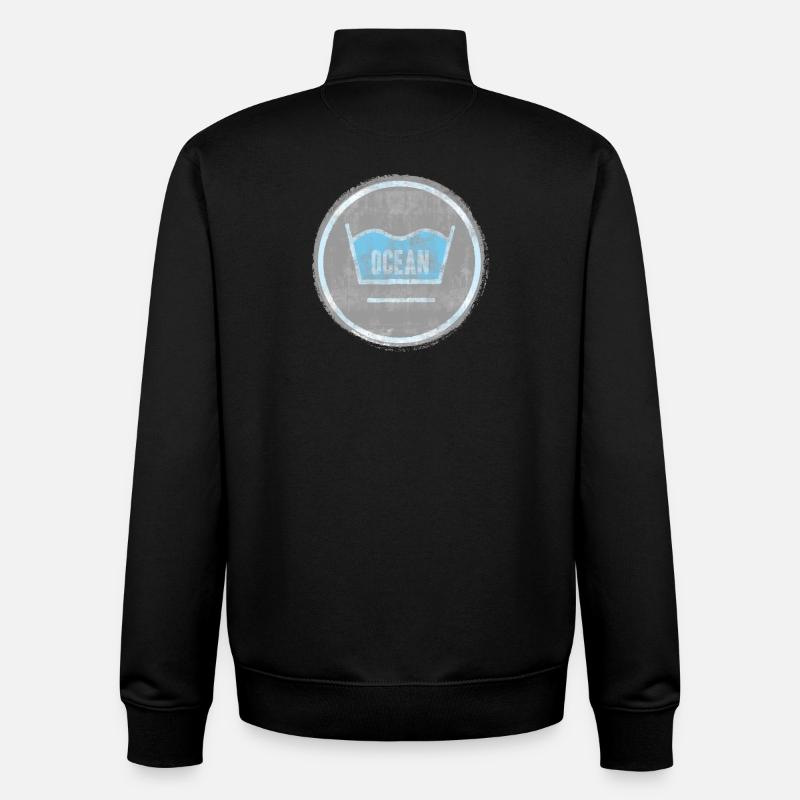 Ocean Crown Waves Logo - Unisex Organic Zip Sweatshirt by Stanley/Stella - black