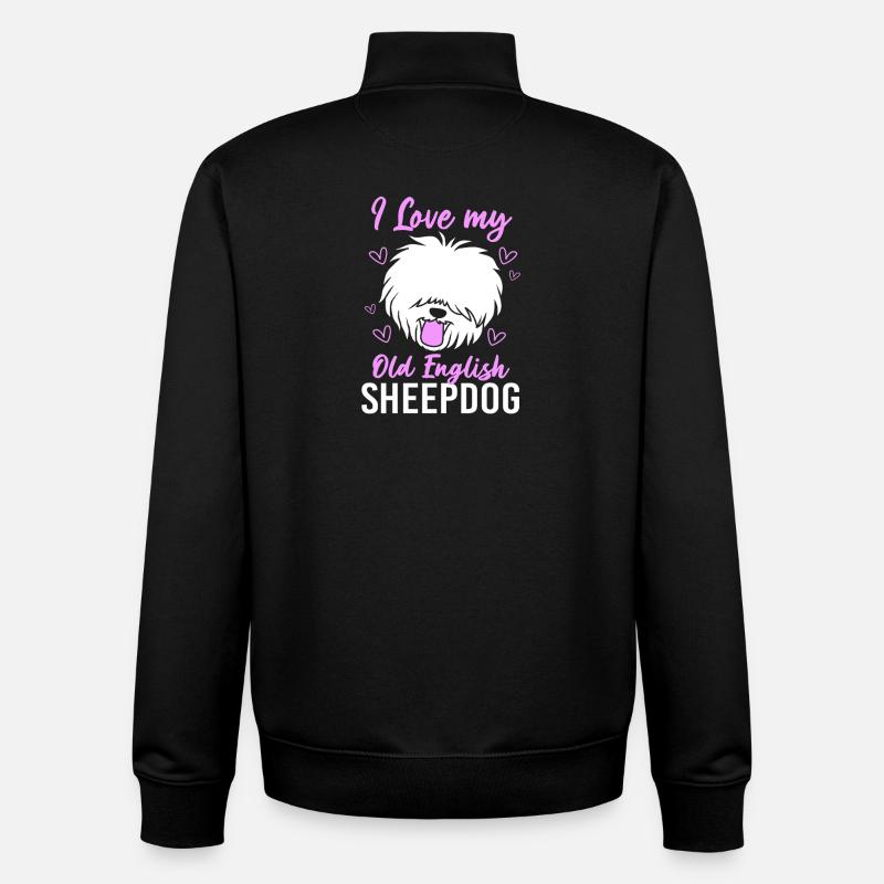 Englischer Schäferhund - Unisex Organic Zip Sweatshirt von Stanley/Stella - Schwarz