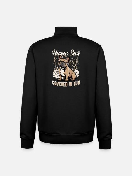 French Bulldog Frenchie Dog Breed - Unisex Organic Zip Sweatshirt by Stanley/Stella - black