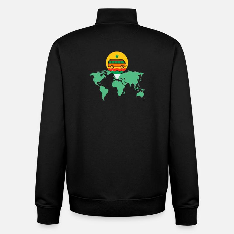 Sénégal - Sweat zippé unisexe en coton bio Stanley/Stella - noir