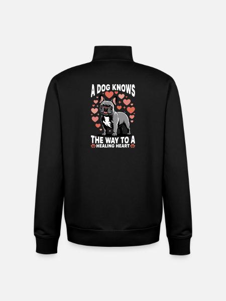 French Bulldog Frenchie Dog Breed - Unisex Organic Zip Sweatshirt by Stanley/Stella - black