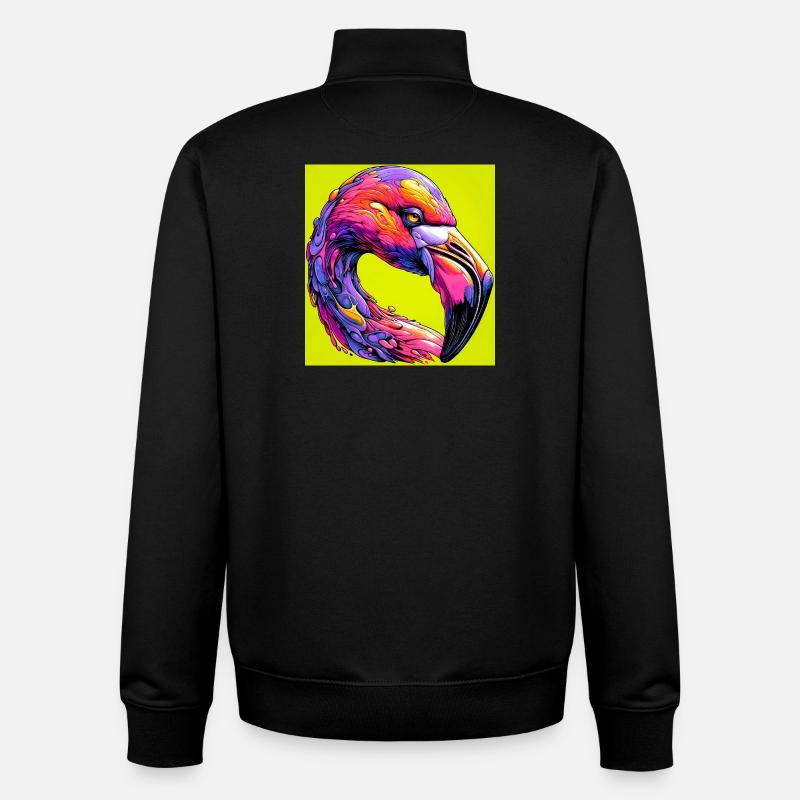 flamingo - Unisex Organic Zip Sweatshirt by Stanley/Stella - black