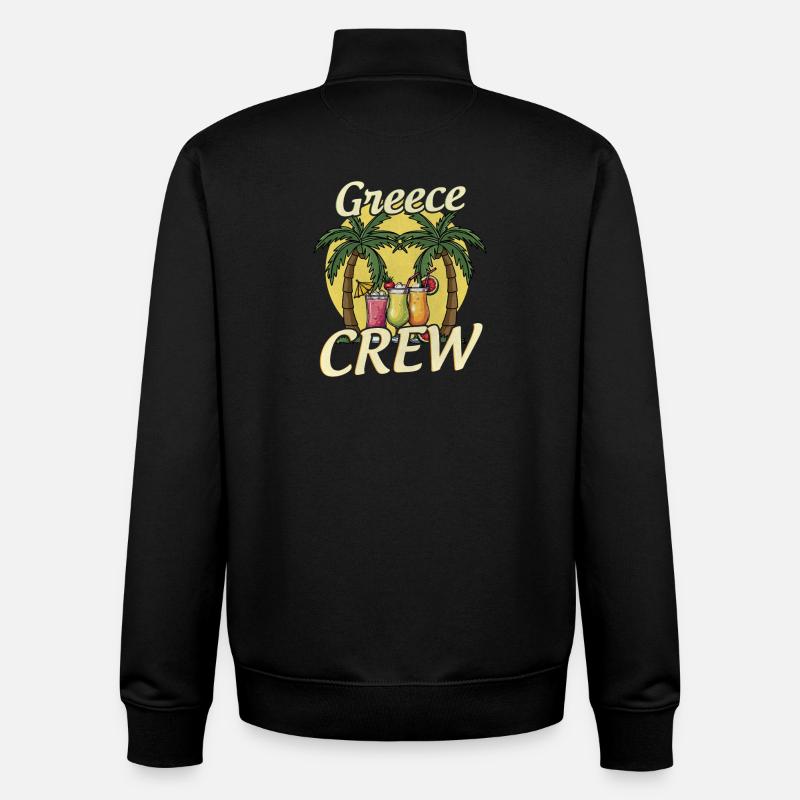 Équipage Grèce - Sweat zippé unisexe en coton bio Stanley/Stella - noir