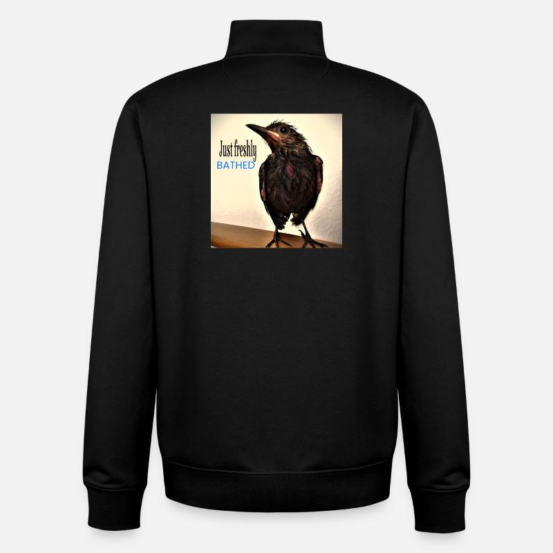 Just freshly bathed - Unisex Organic Zip Sweatshirt by Stanley/Stella - black