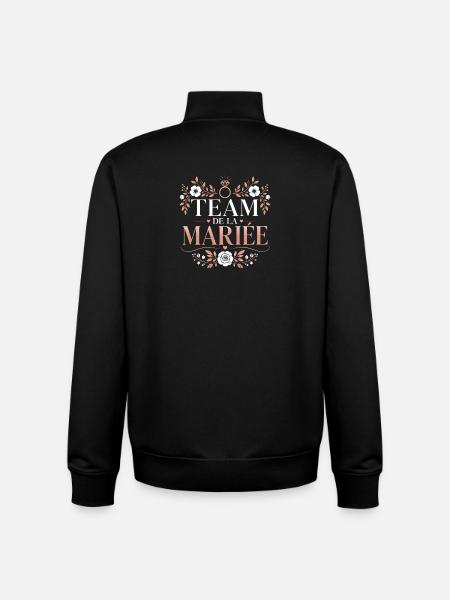Team de la Mariée - Sweat zippé unisexe en coton bio Stanley/Stella - noir