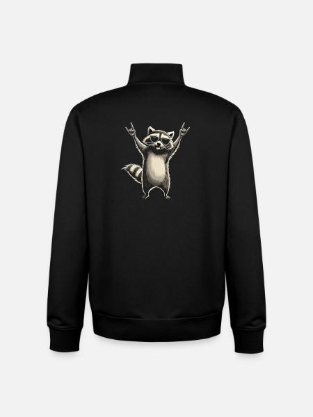 Raccoon with sunglasses - Unisex Organic Zip Sweatshirt by Stanley/Stella - black