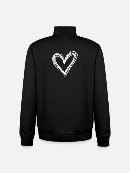 Heart - Unisex Organic Zip Sweatshirt by Stanley/Stella - black