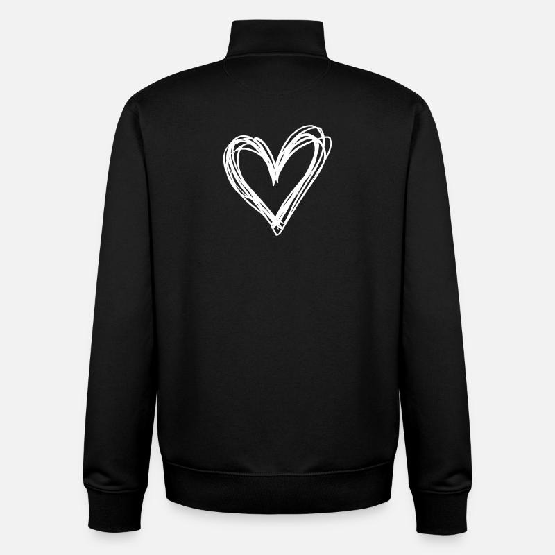 Herz - Unisex Organic Zip Sweatshirt von Stanley/Stella - Schwarz