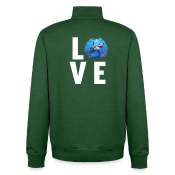 Great White Shark Great White Shark - Unisex Organic Zip Sweatshirt by Stanley/Stella - bottle green - Back - AI Model Male 185 dark (185cm)