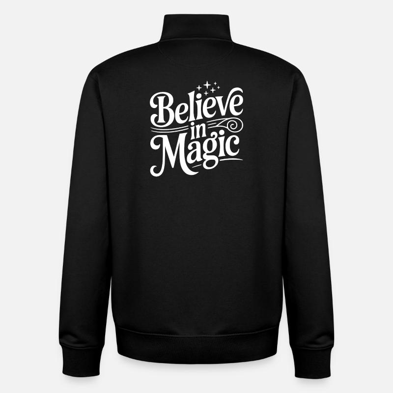 Believe in Magic - Unisex Organic Zip Sweatshirt by Stanley/Stella - black