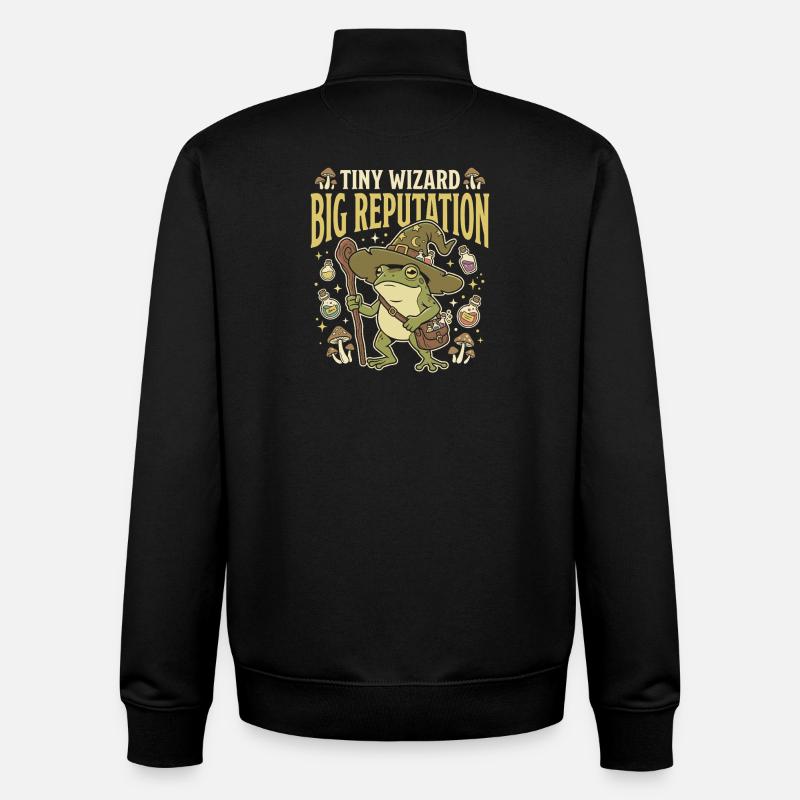 Frog Wizard Frog Magic Frog - Unisex Organic Zip Sweatshirt by Stanley/Stella - black