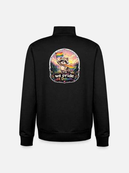 Raccoon Pride Dawn - Unisex Organic Zip Sweatshirt by Stanley/Stella - black