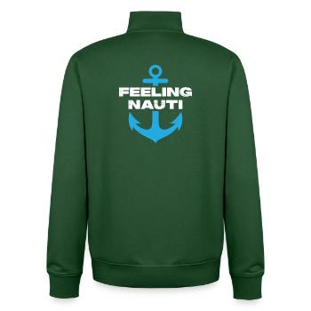 Spüren Nauti - Unisex Organic Zip Sweatshirt von Stanley/Stella - Flaschengrün - Hinten - AI Model Male 185 dark (185cm)