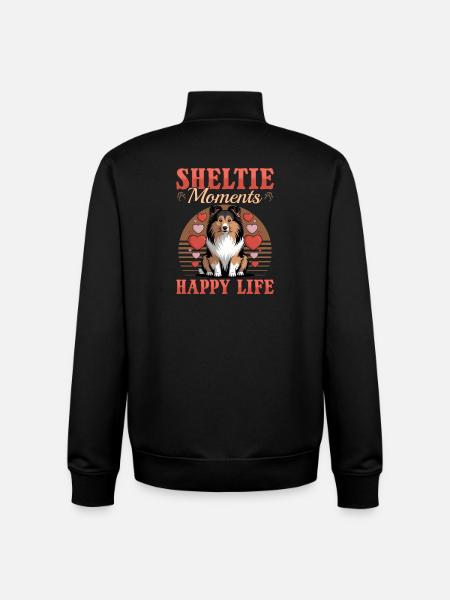Shetland Sheepdog Sheltie Dog Breed - Unisex Organic Zip Sweatshirt by Stanley/Stella - black
