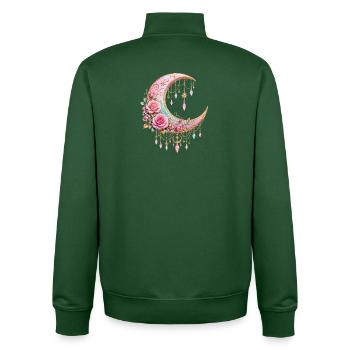 Moonbow roses with crystal pendant - Unisex Organic Zip Sweatshirt by Stanley/Stella - bottle green - Back - AI Model Male 185 dark (185cm)
