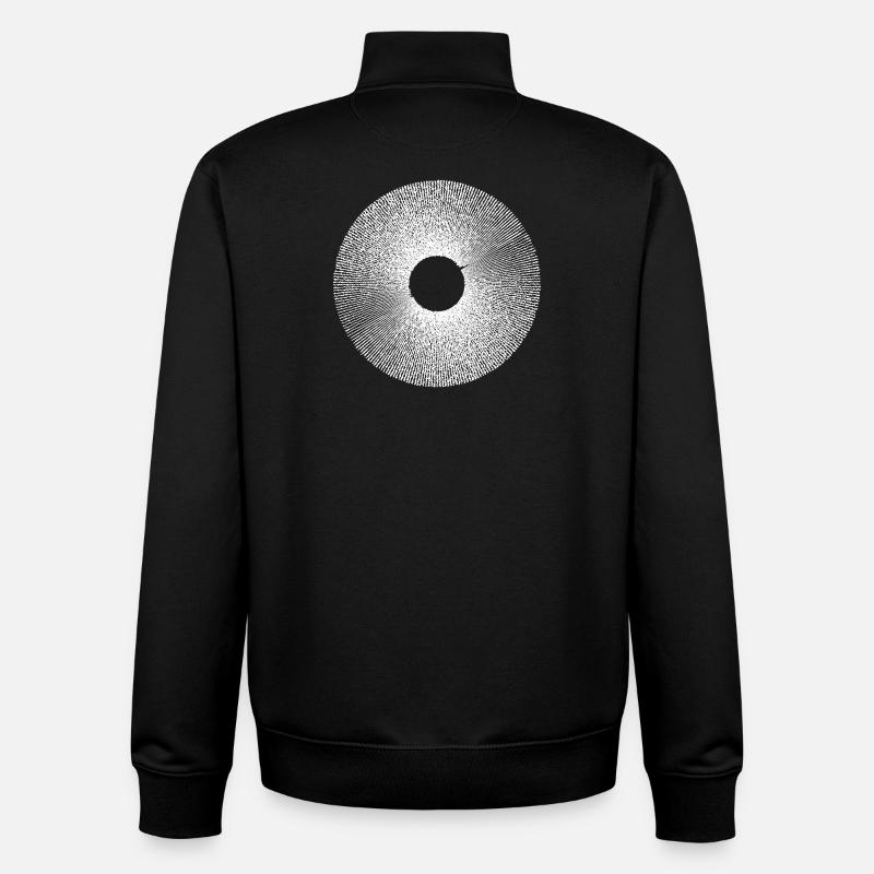 Iris Ringburst Radial Pattern - Unisex Organic Zip Sweatshirt by Stanley/Stella - black