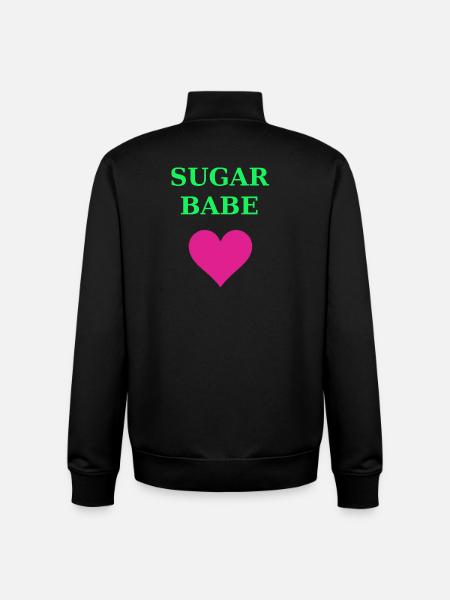 Sugar Babe Heart Neon - Unisex Organic Zip Sweatshirt by Stanley/Stella - black