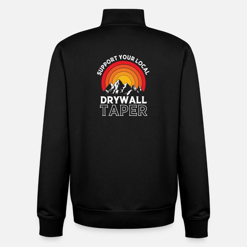 Construction site drywall assembly fitter - Unisex Organic Zip Sweatshirt by Stanley/Stella - black