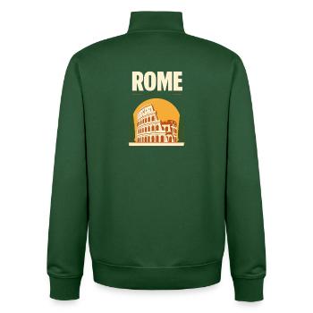 Rome Gifts, Colosseum Vacation Memory from Rome - Unisex Organic Zip Sweatshirt by Stanley/Stella - bottle green - Back - AI Model Male 185 dark (185cm)