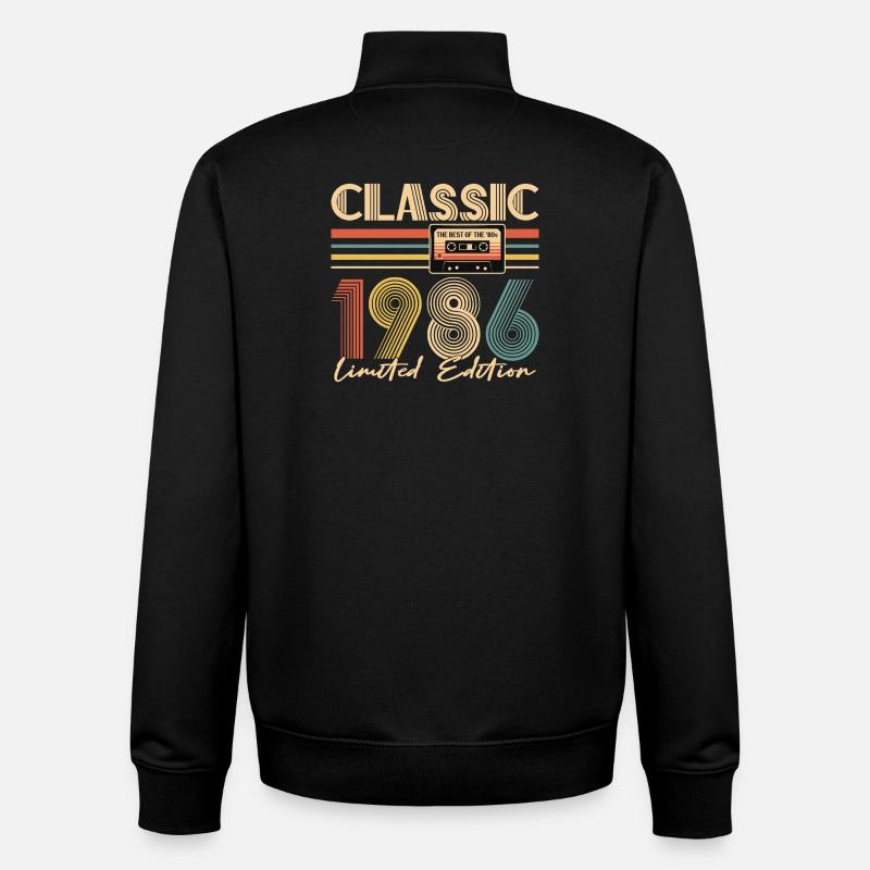 40e anniversaire, 40 ans - Sweat zippé unisexe en coton bio Stanley/Stella - noir
