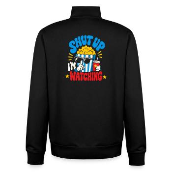 Shut Up I'm Watching Movies - Unisex Organic Zip Sweatshirt by Stanley/Stella - black - Back - AI Model Male 185 light (185cm)