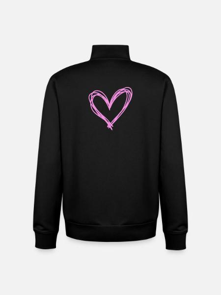 Heart - Unisex Organic Zip Sweatshirt by Stanley/Stella - black