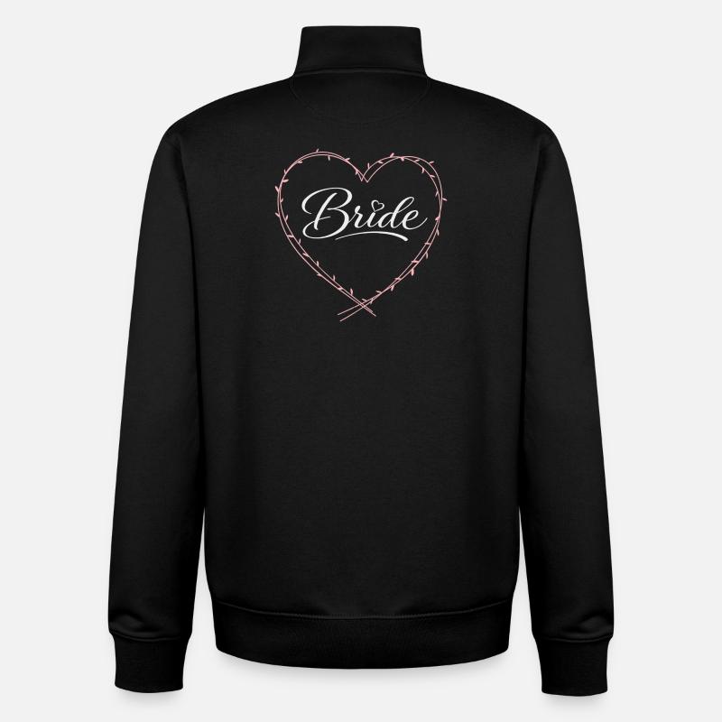 Mariée - Sweat zippé unisexe en coton bio Stanley/Stella - noir