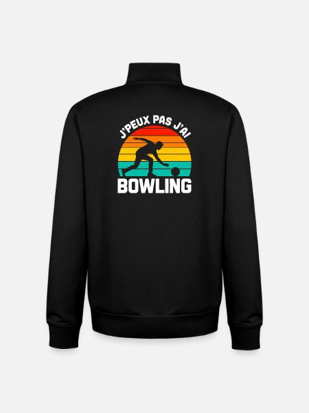 Je Ne Peux Pas J'ai Bowling - Unisex Organic Zip Sweatshirt by Stanley/Stella - black