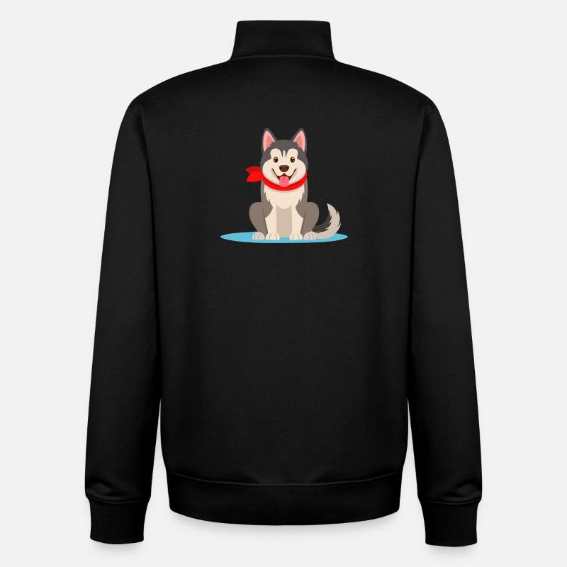 Alaskan-Malamute (Comic) - Unisex Organic Zip Sweatshirt von Stanley/Stella - Schwarz