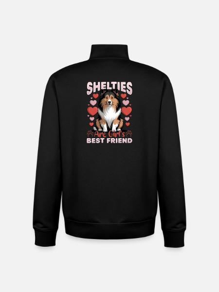 Shetland Sheepdog Sheltie Dog Breed - Unisex Organic Zip Sweatshirt by Stanley/Stella - black